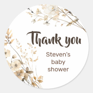 Thank you Cute bear baby shower sticker 
