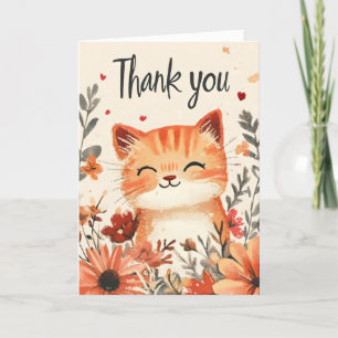 Thank You Cute Cat Holiday Card