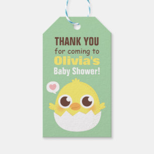 Thank You Cute Chick Egg Baby Shower Gift Tags