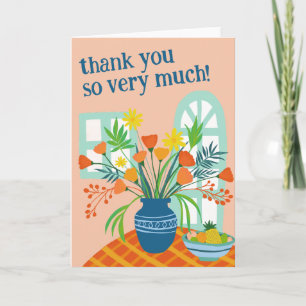 THANK YOU Cute Floral Bouquet Custom Colourful Card