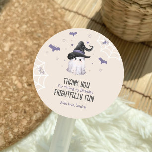 Thank You Cute Ghost Halloween Birthday Classic Round Sticker