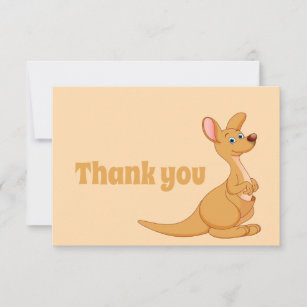 Thank You Cute Kangaroo Cartoon Animal