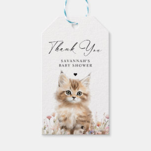 Thank You Cute Kitten Baby Shower Favour Gift Tags