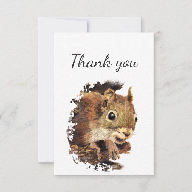 Thank You Cute Little Curious Squirrel Animal (Front)