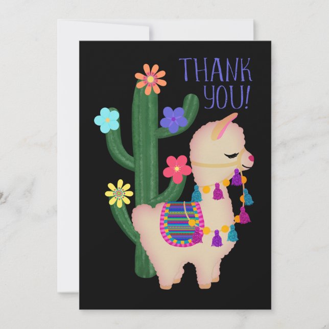 Thank You! | Cute Llama | You Customise Thank You Card (Front)