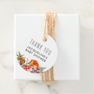 Thank You Cute Mushroom Baby Shower Favour Tags