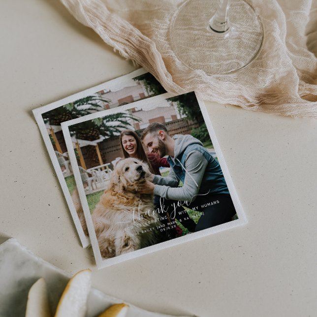 Thank You | Cute Pet Dog Wedding Napkin (Creator Uploaded)