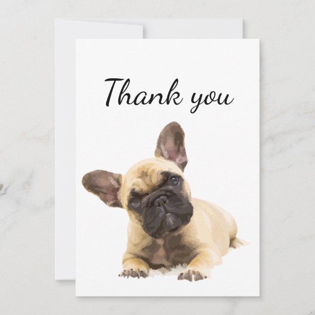 Thank You Cute Pug Dog Animal Fun Card (Front)