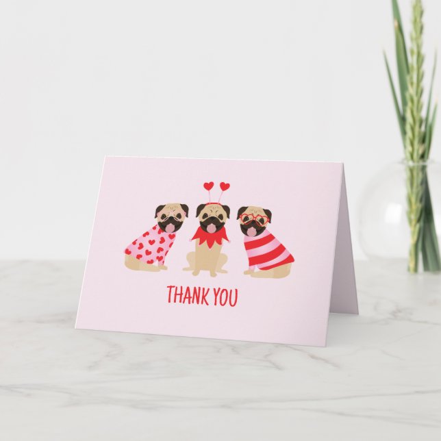 Thank You Cute Pug Dogs (Front)