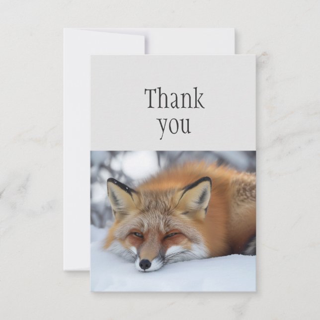 Thank You Cute Sleeping Red Fox Animal (Front)