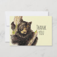 Thank You Cute Watercolor Bear Hug Animal Art