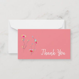 Thank You cute watercolor flowers abstract art Card