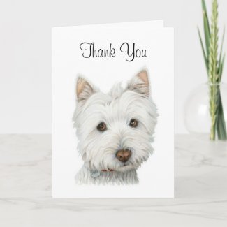 Thank You Cute Westie Dog Card