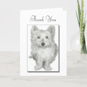 Thank you, cute westie dog card