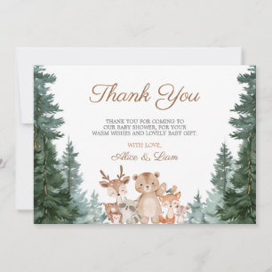 Thank You Cute Woodland Bear Baby Shower Card