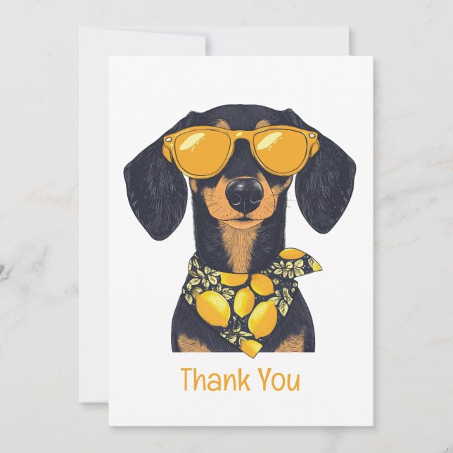 Thank You Dachshund Dog Sunglasses Lemons (Front)