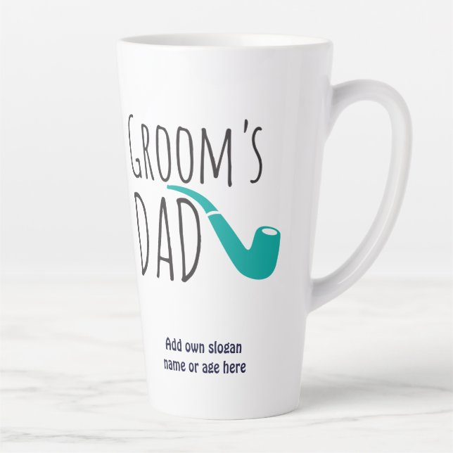 Thank You Dad Father of the Groom Fun Modern Pipe Latte Mug (Right)