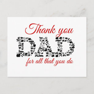 Thank you Dad for all that you do Postcard
