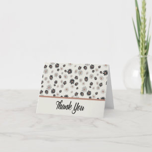Thank You Daisies Black Pink Floral Pattern