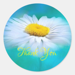 Thank You Daisy Classic Round Sticker