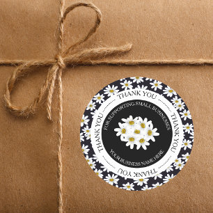 Thank You Daisy Floral  Classic Round Sticker