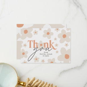 Thank you daisy terracotta natural birthday card
