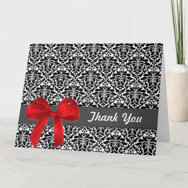 Thank You, Damasks Greeting Card (Front)