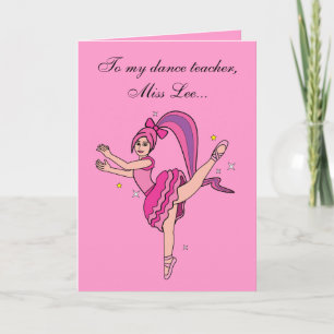 Thank You Dance Teacher Card: Customisable Card