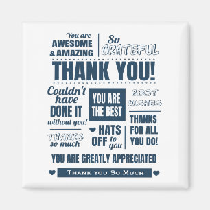 Thank You Dark Blue Message Magnet