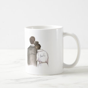 Thank You Dark Br Bun Bride Dark Br Man Coffee Mug