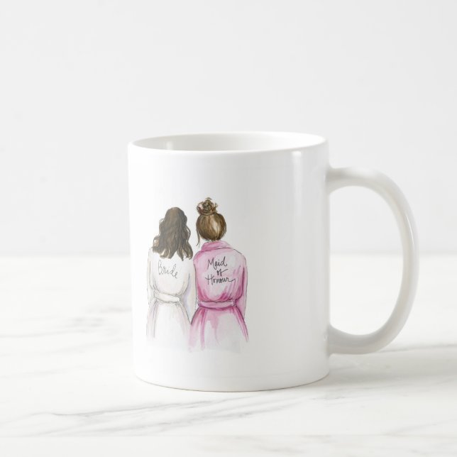 THANK YOU Dark Waves Bride Br Bun M of Honour Coffee Mug (Right)