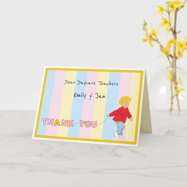 Thank You Daycare Teacher Card (Yellow Flower)