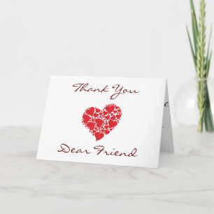 "THANK YOU" DEAR "FRIEND" WITH HEARTFELT MESSAGE THANK YOU CARD