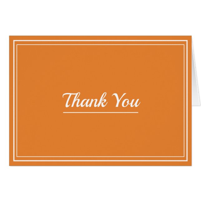 Thank You Decorative Lines Minimal Orange Custom (Front Horizontal)
