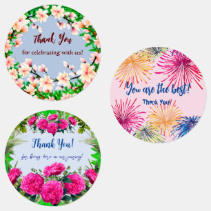 Thank You Decorative  Round Stickers