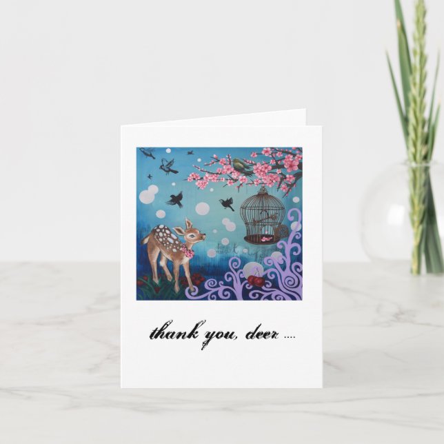Thank you, deer.. Card, white envelopes included You Card (Front)