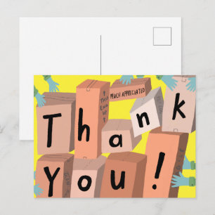Thank You Deliveries Delivery Order Boxes Moving Postcard