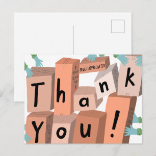 Thank You Deliveries Delivery Order Boxes Moving Postcard