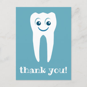 thank you dentist smiling tooth postcard