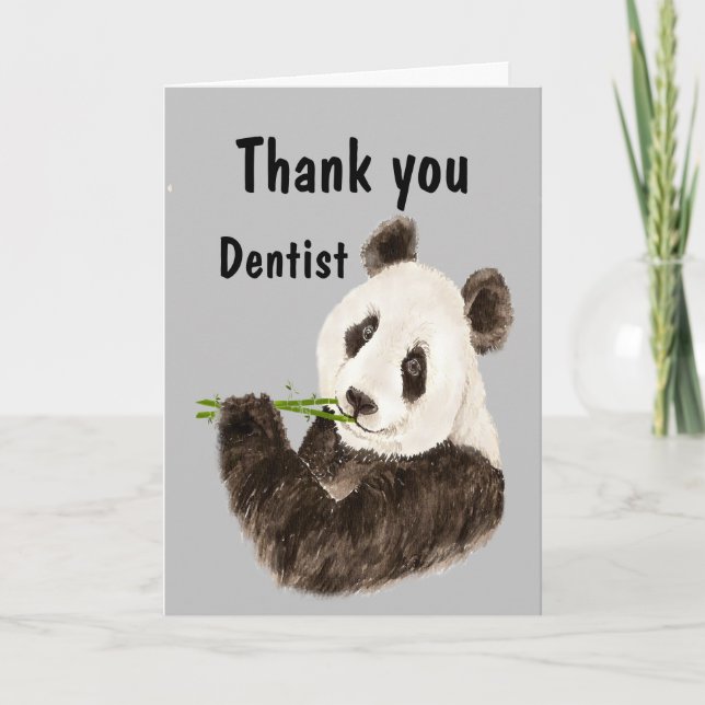 Thank you Dentist  with Funny Panda Bear Card (Front)
