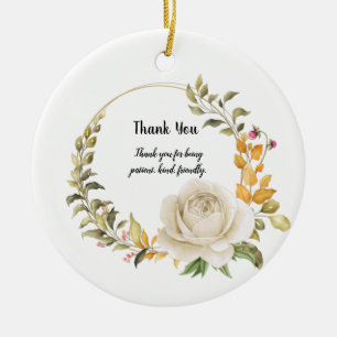 Thank You Design Ceramic Tree Decoration