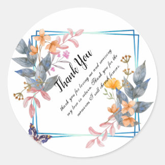 Thank You Design  Classic Round Sticker