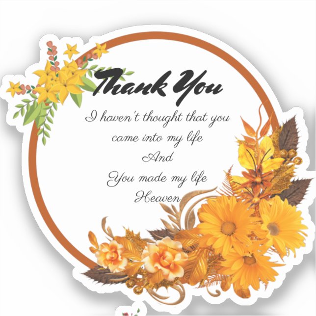 Thank You Design Square Sticker (Front)