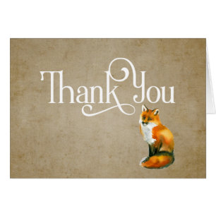 Thank You Design with Watercolor Fox