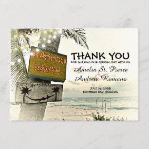 Thank You Destination Beach Wedding Card