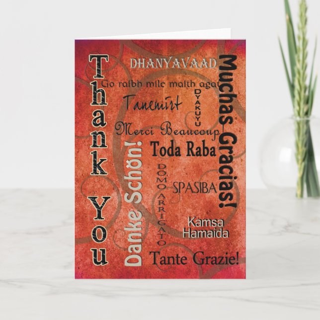 THANK YOU - DIFFERENT LANGUAGES - ORANGE (Front)