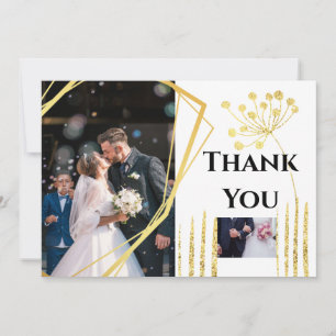 Thank you DIY 2 photo gold geometric wedding chic