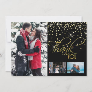Thank you DIY 3 photo gold black glitter sparkle