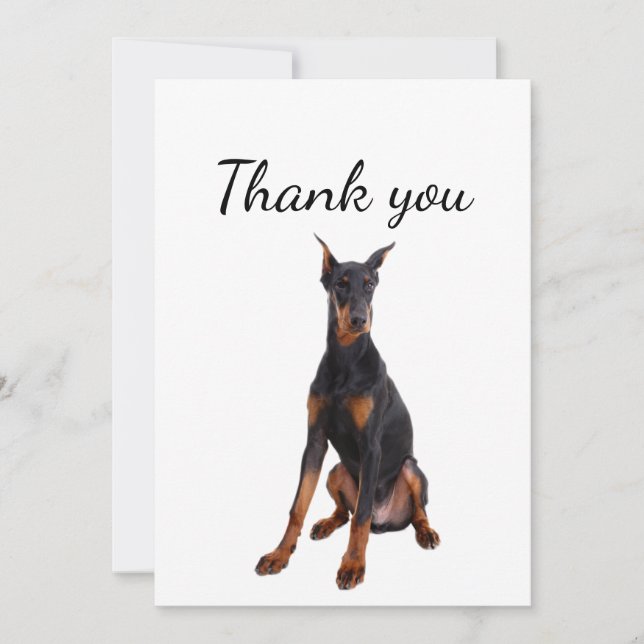 Thank You Doberman Dog Pet Animal  Card (Front)
