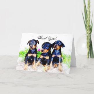 Thank You Doberman Pinscher pups greeting card